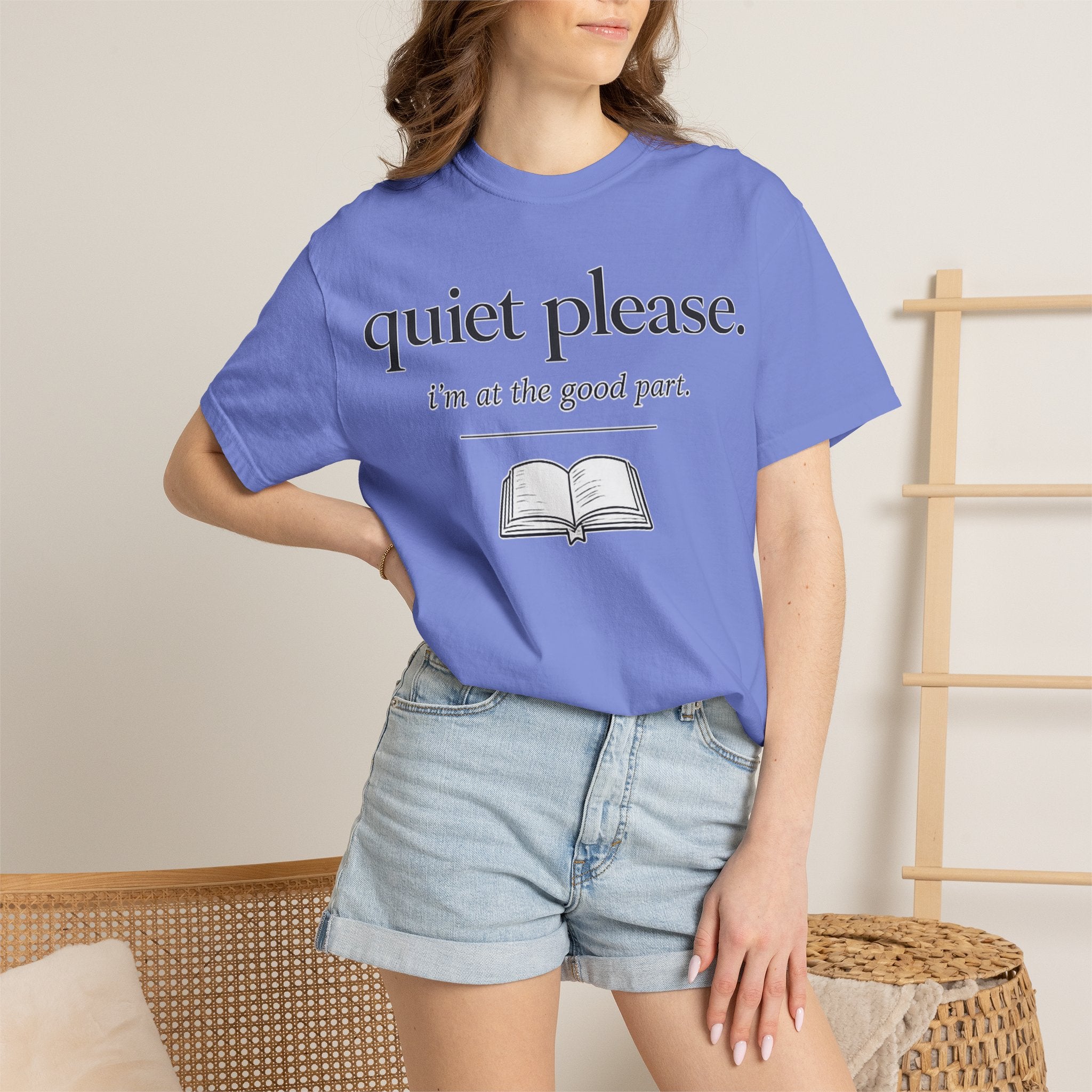 Quiet Please Book Lover T-Shirt — "i'm at the good part." Reading Tee