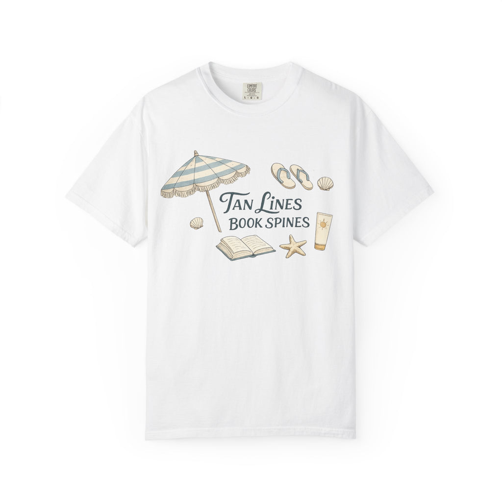 Beach Reading T-Shirt — "Tan Lines, Book Spines" Summer Graphic Tee