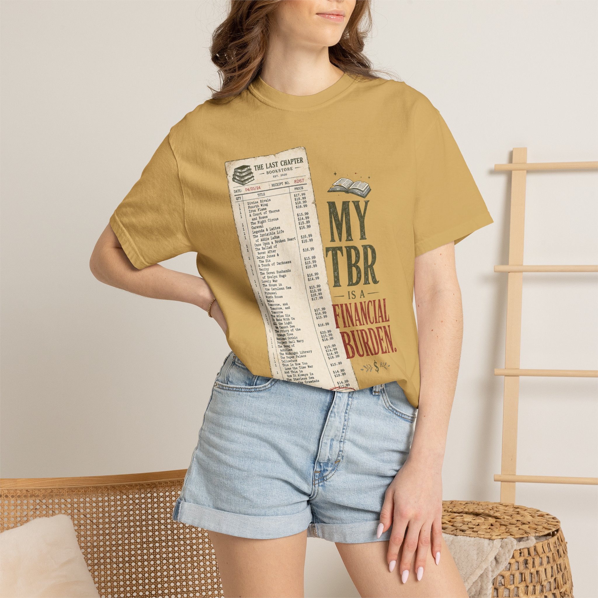T-Shirt — "My TBR Is a Financial Burden" Book Lover Tee