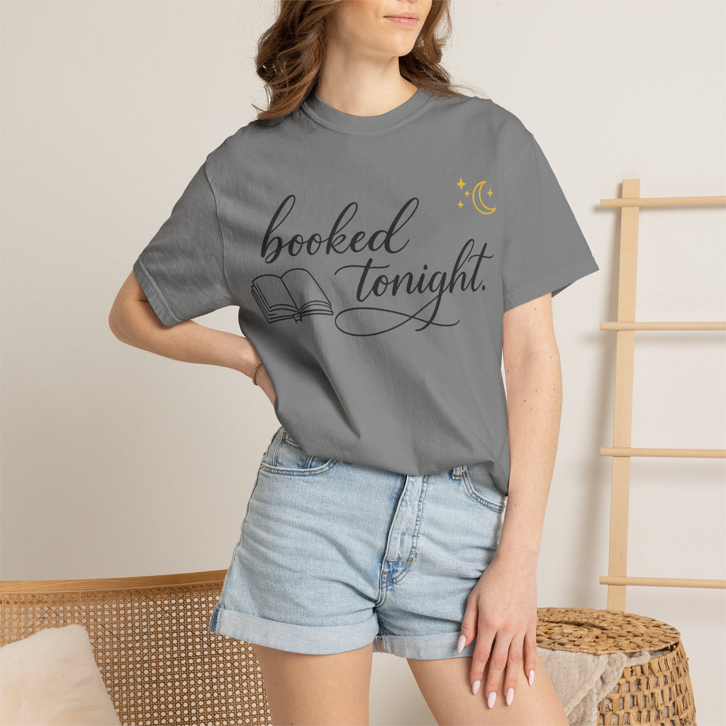 Booked Tonight T-Shirt — Cozy Reading Graphic Tee