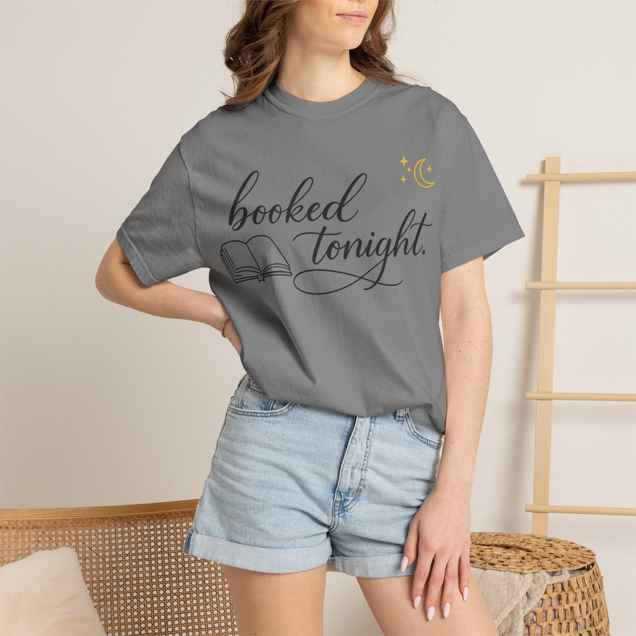 Booked Tonight T-Shirt — Cozy Reading Graphic Tee