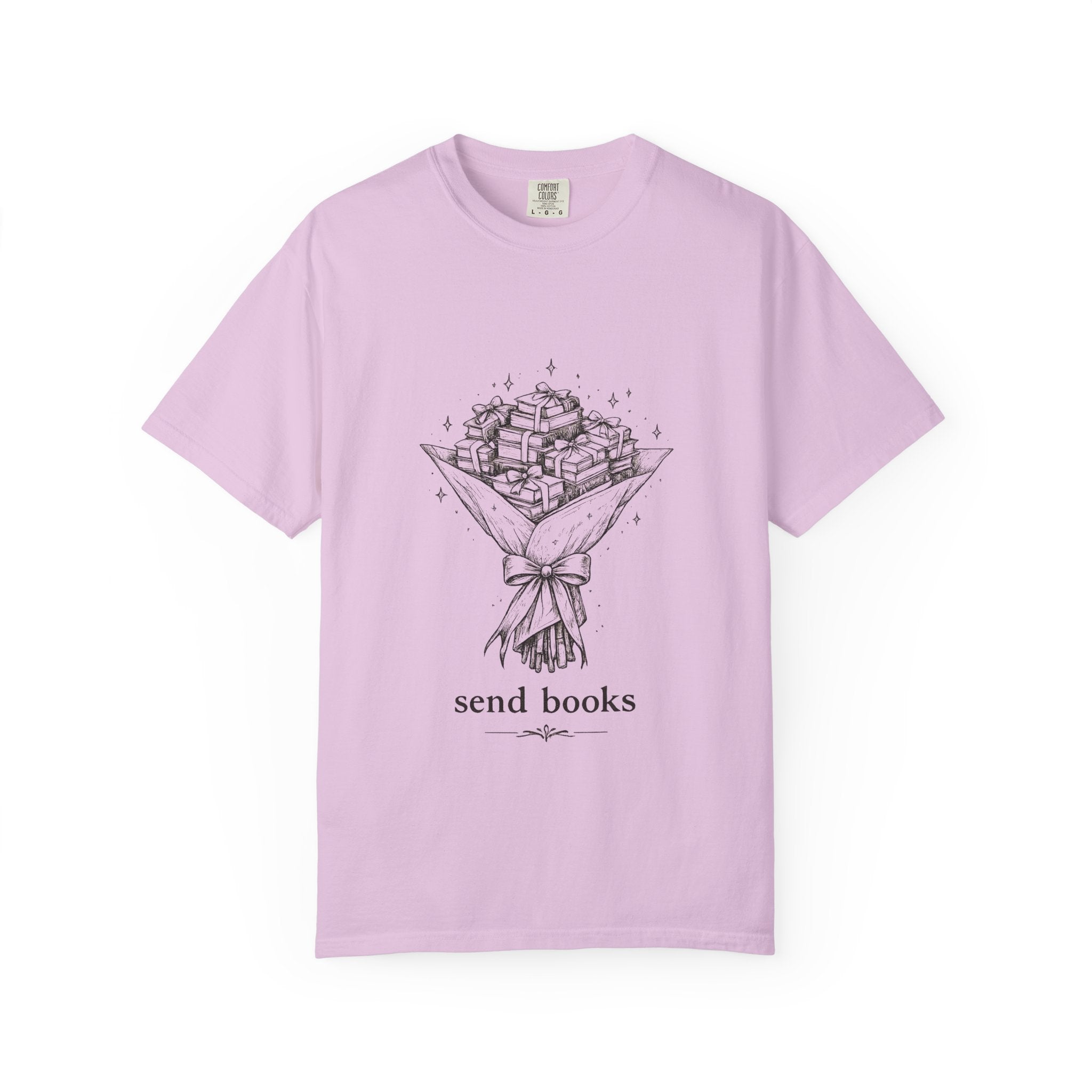 T-Shirt — “Send Books” Bouquet Graphic Tee | Literary Gift for Book Lovers