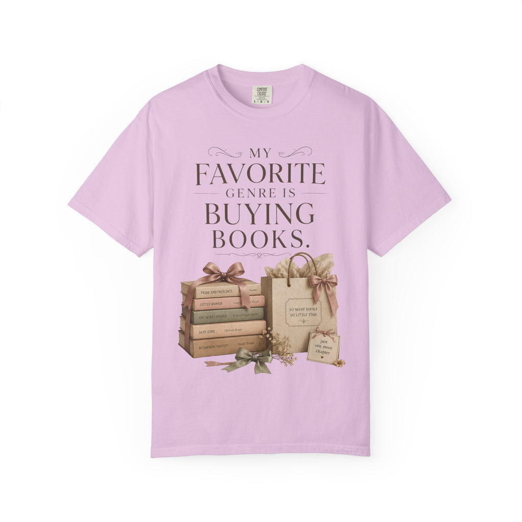 Book Lover T-Shirt — "My Favorite Genre Is Buying Books" Graphic Tee