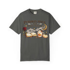 Pumpkin Spice and Plot Twists T-Shirt: Vintage Autumn Flatlay Graphic Tee