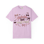 T-Shirt — “Delulu But Well Read” Cute Cherry & Bow Graphic Tee