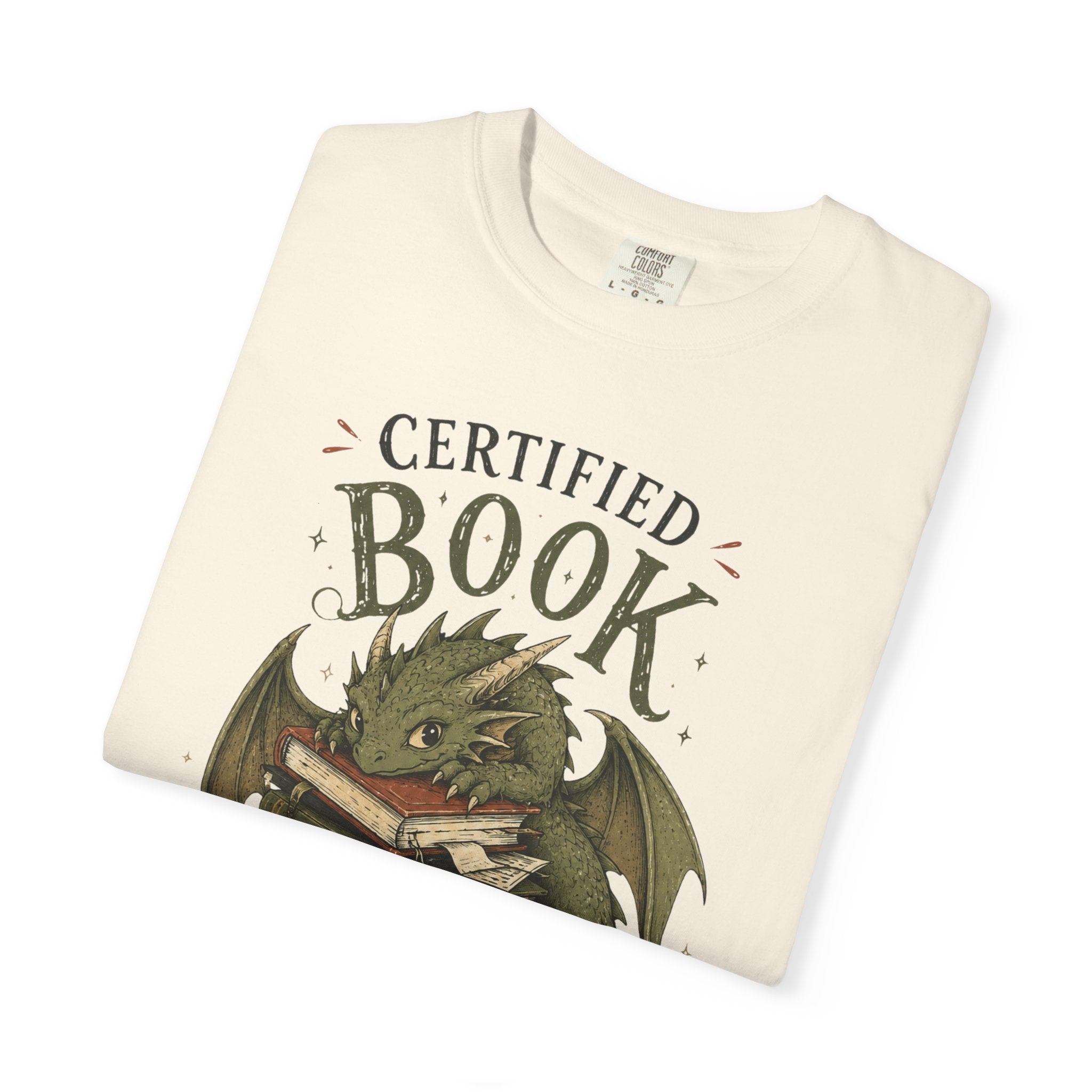 Certified Book Goblin T-Shirt — Cute Dragon Reading Graphic Tee for Book Lovers