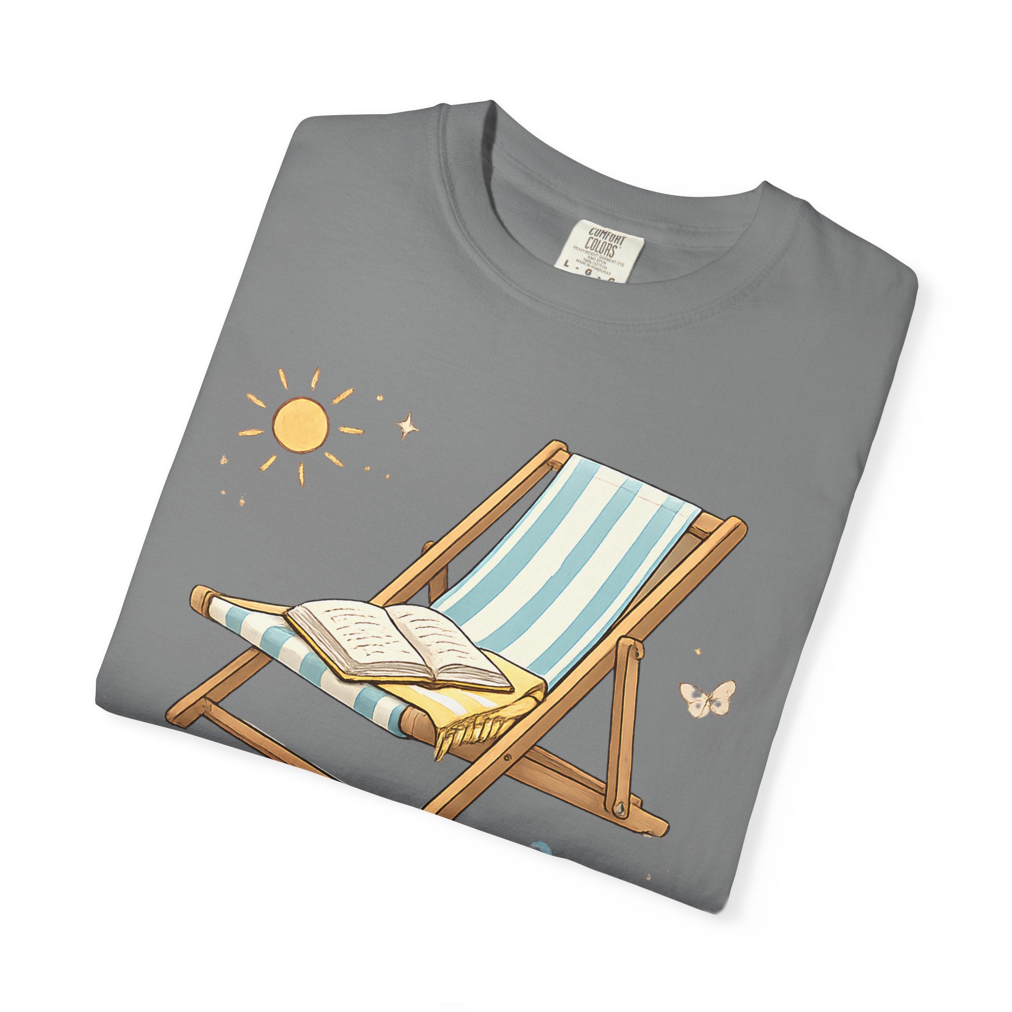 Beach Reading T-Shirt — "Tan Lines & Book Spines" Summer Reader Tee