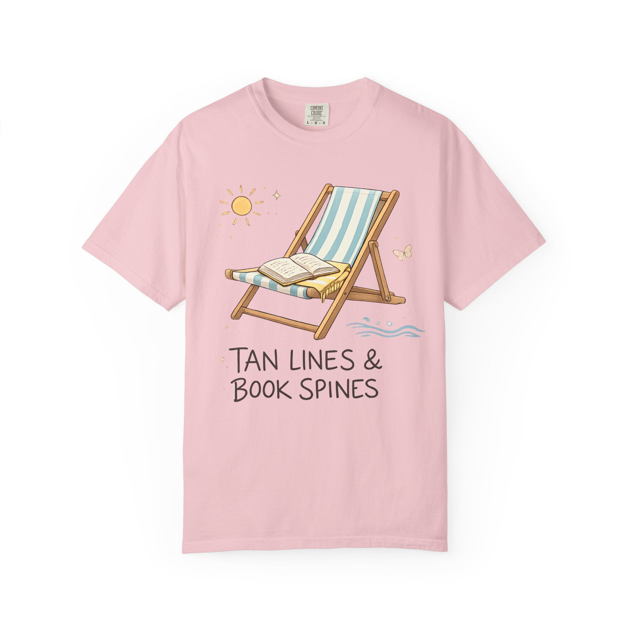 Beach Reading T-Shirt — "Tan Lines & Book Spines" Summer Reader Tee