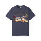 Pumpkin Spice and Plot Twists T-Shirt: Vintage Autumn Flatlay Graphic Tee
