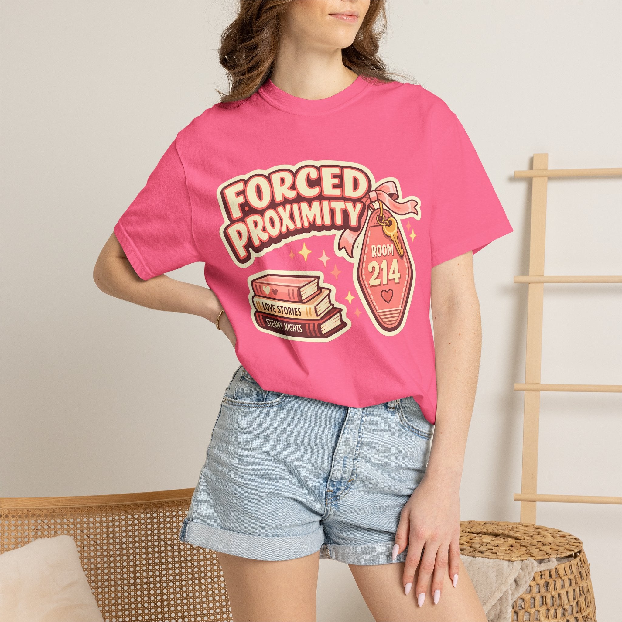 Forced Proximity T-Shirt — Cute Retro Romance Graphic Tee (Room 214)