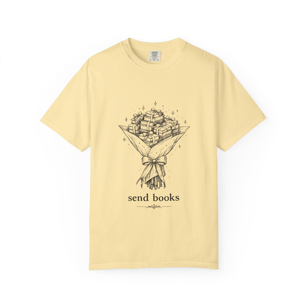 T-Shirt — “Send Books” Bouquet Graphic Tee | Literary Gift for Book Lovers