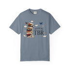 Death by TBR Book Stack T-Shirt — Reader Gift Graphic Tee