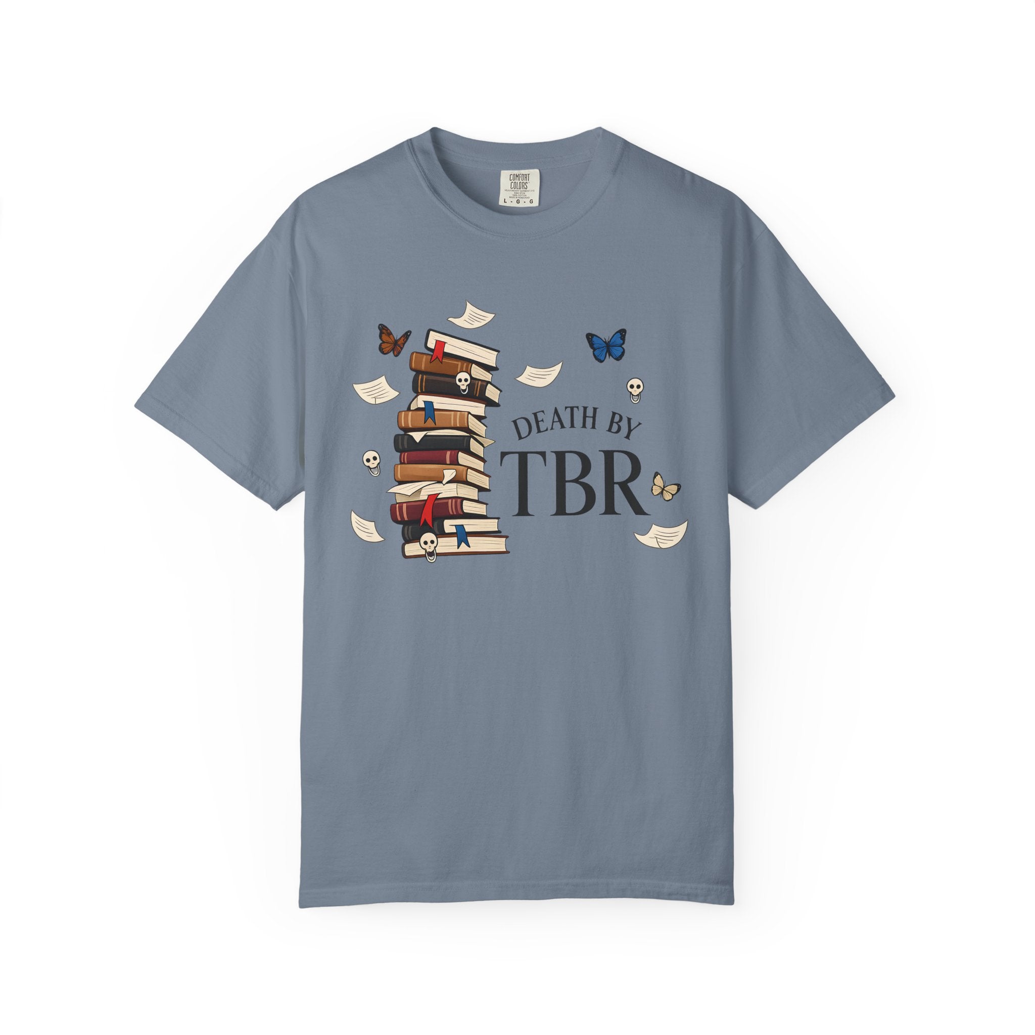 Death by TBR Book Stack T-Shirt — Reader Gift Graphic Tee