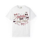 T-Shirt — “Delulu But Well Read” Cute Cherry & Bow Graphic Tee