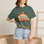 I Brake for Bookstores T-Shirt — Vintage Signbook Lover Tee