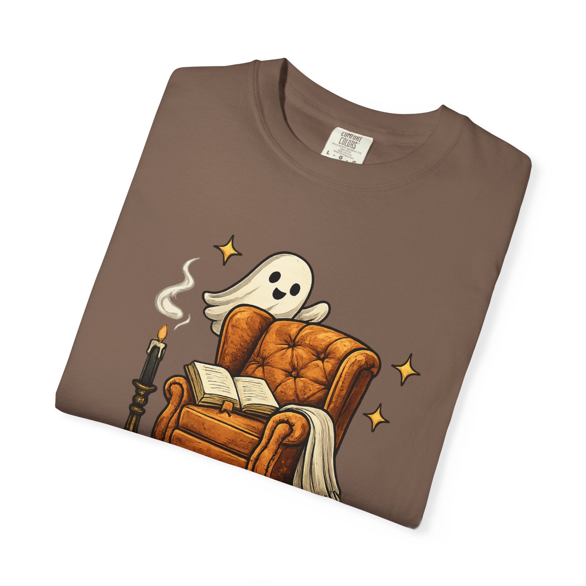 T-Shirt — “One More Chapter or I’ll Haunt You” Ghost Reading Tee