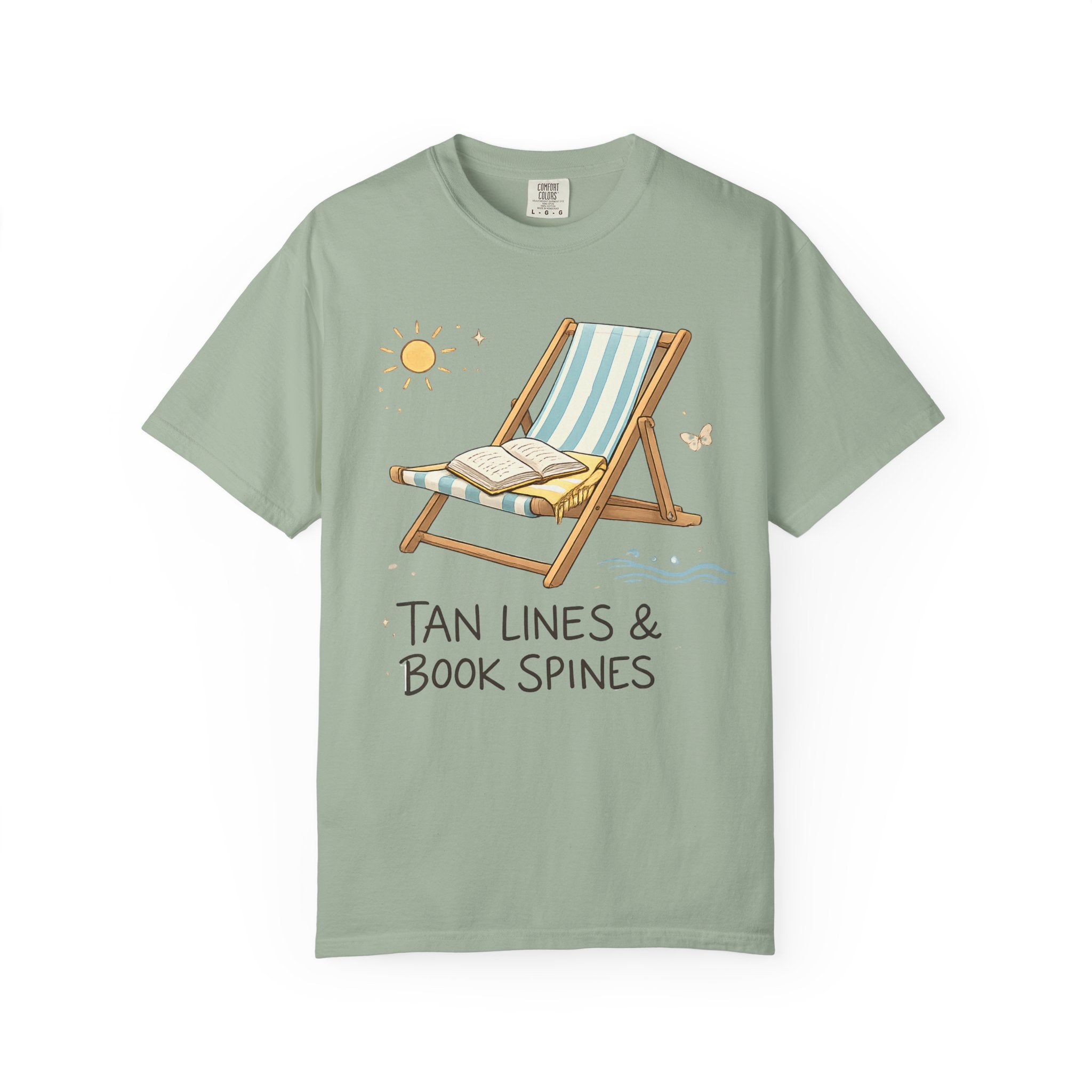 Beach Reading T-Shirt — "Tan Lines & Book Spines" Summer Reader Tee