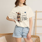 Death by TBR Book Stack T-Shirt — Reader Gift Graphic Tee