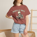 Morally Grey Skeleton Tee — "Morally Grey is My Favorite Color" Graphic T-Shirt