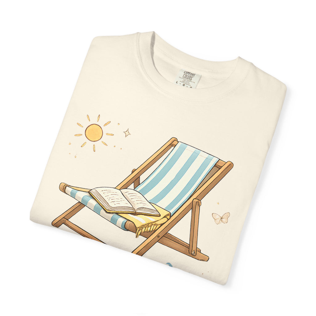 Beach Reading T-Shirt — "Tan Lines & Book Spines" Summer Reader Tee