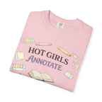 Hot Girls Annotate T-Shirt — Cute Study/Bookish Graphic Tee for Students & Readers
