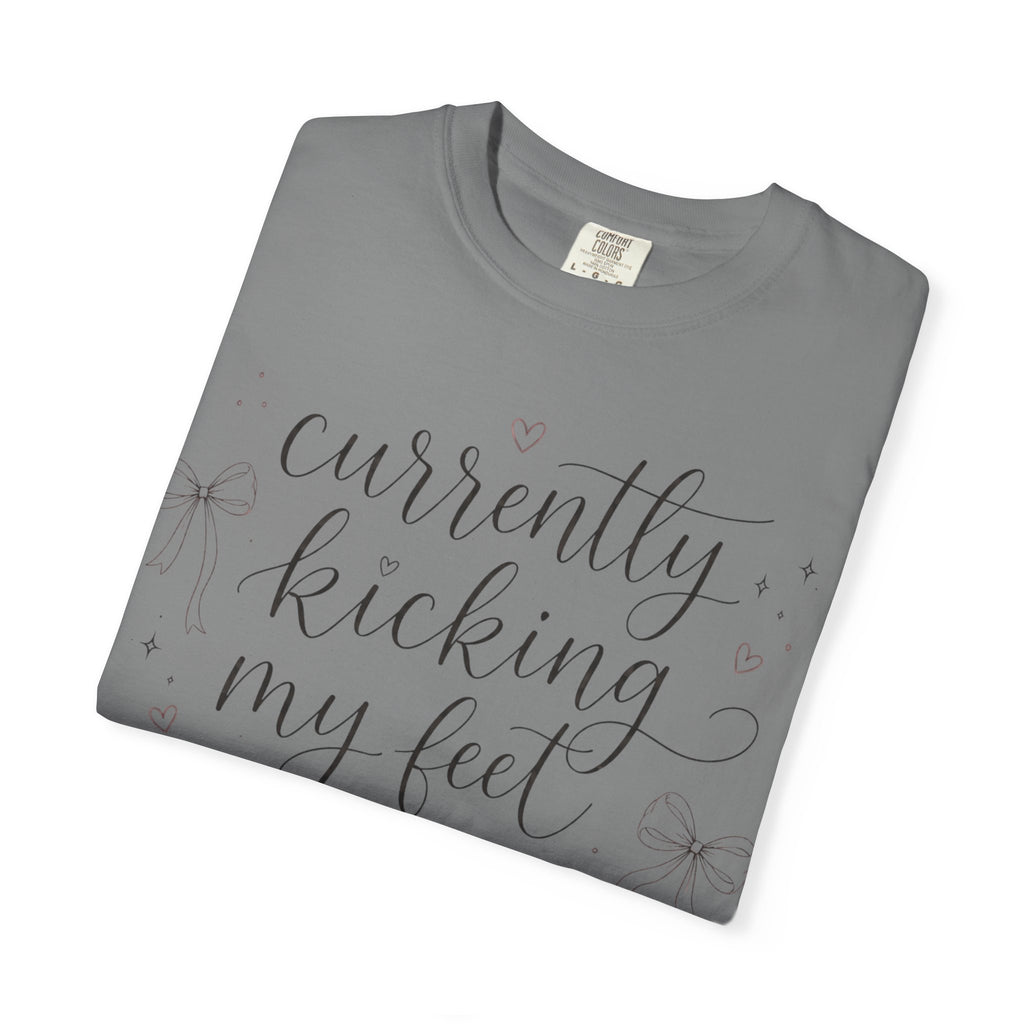 Graphic T-Shirt — “Currently Kicking My Feet Over Fictional Men” Printed Tee for Book Lovers