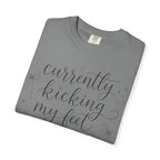 Graphic T-Shirt — “Currently Kicking My Feet Over Fictional Men” Printed Tee for Book Lovers