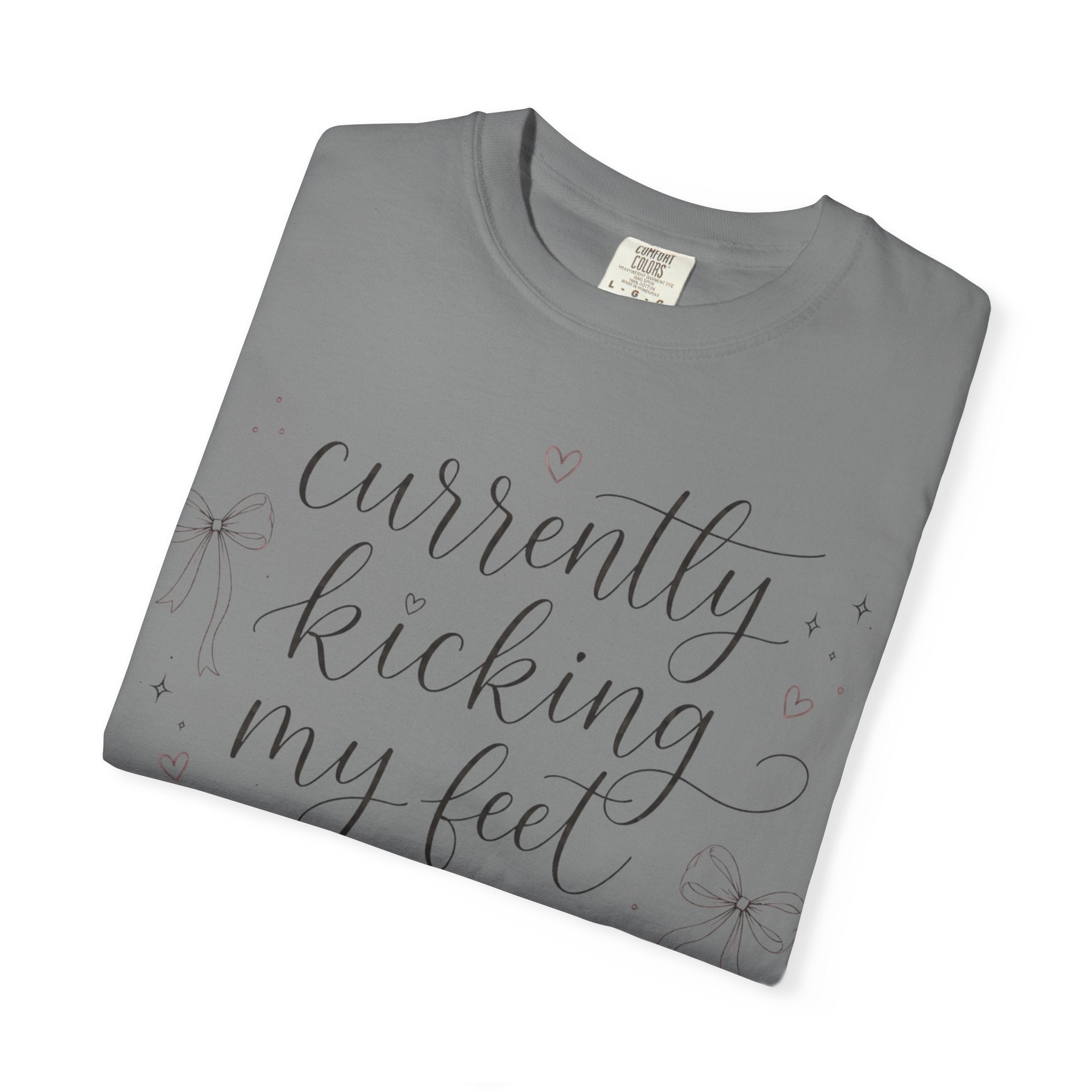 Graphic T-Shirt — “Currently Kicking My Feet Over Fictional Men” Printed Tee for Book Lovers