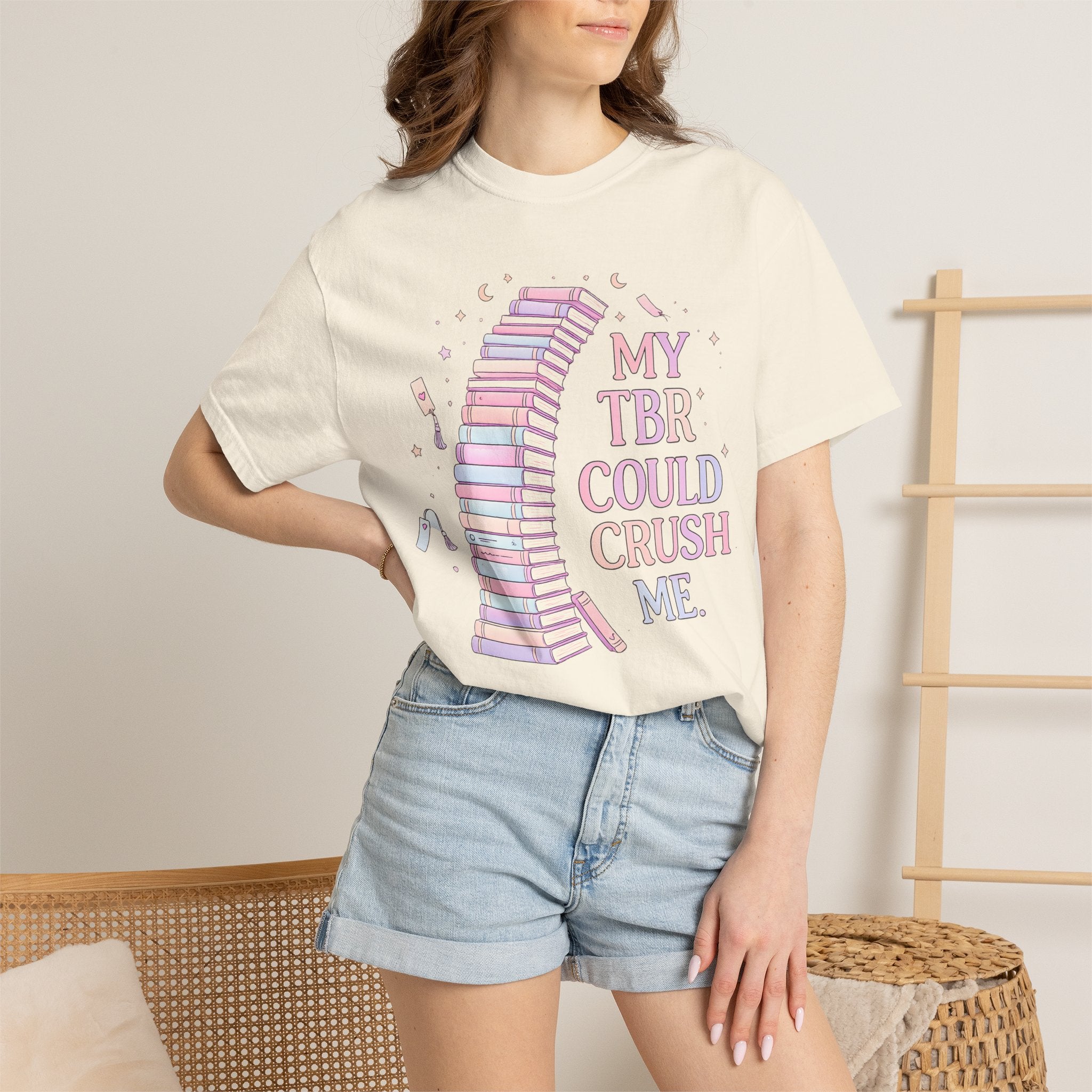T-Shirt — "My TBR Could Crush Me" Booklover Graphic Tee