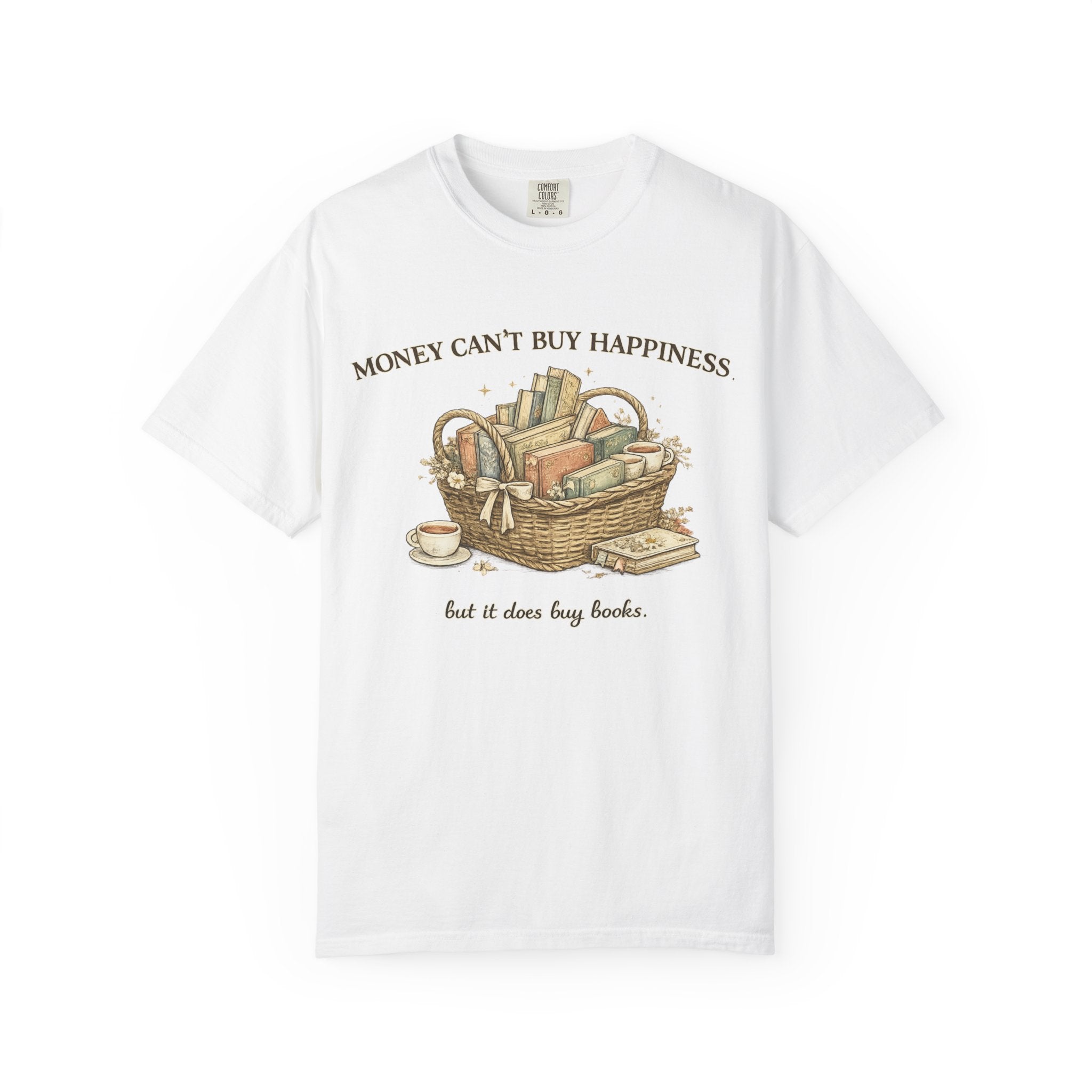 Book Lover T-Shirt — "Money Can't Buy Happiness but it Does Buy Books" Graphic Tee