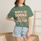 T-Shirt — "Boys in Books Are Just Better" Retro Literary Tee