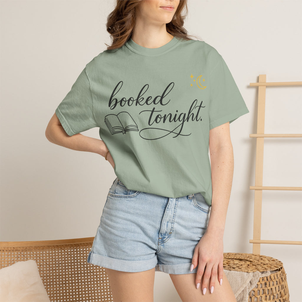 Booked Tonight T-Shirt — Cozy Reading Graphic Tee