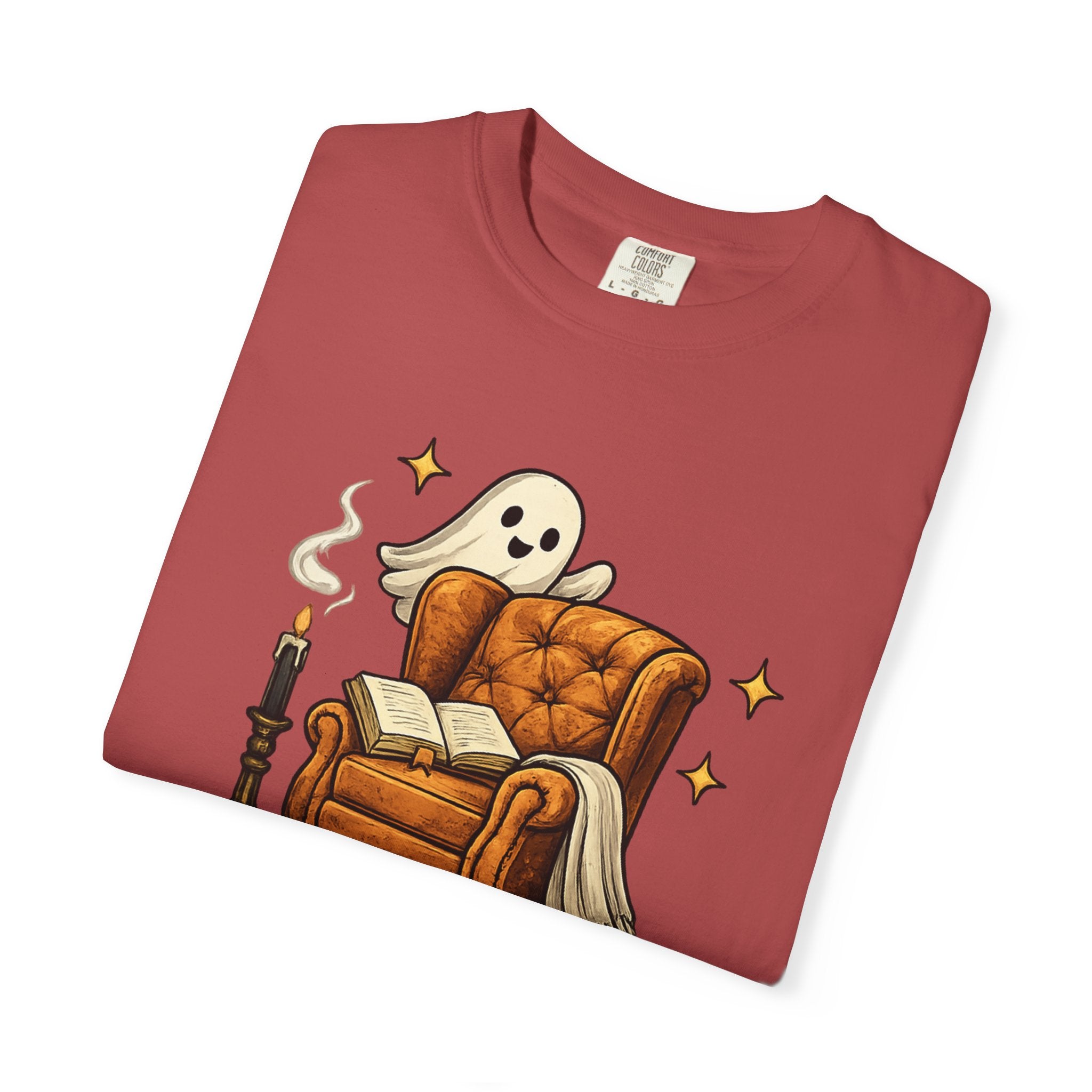 T-Shirt — “One More Chapter or I’ll Haunt You” Ghost Reading Tee