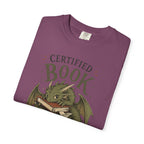 Certified Book Goblin T-Shirt — Cute Dragon Reading Graphic Tee for Book Lovers