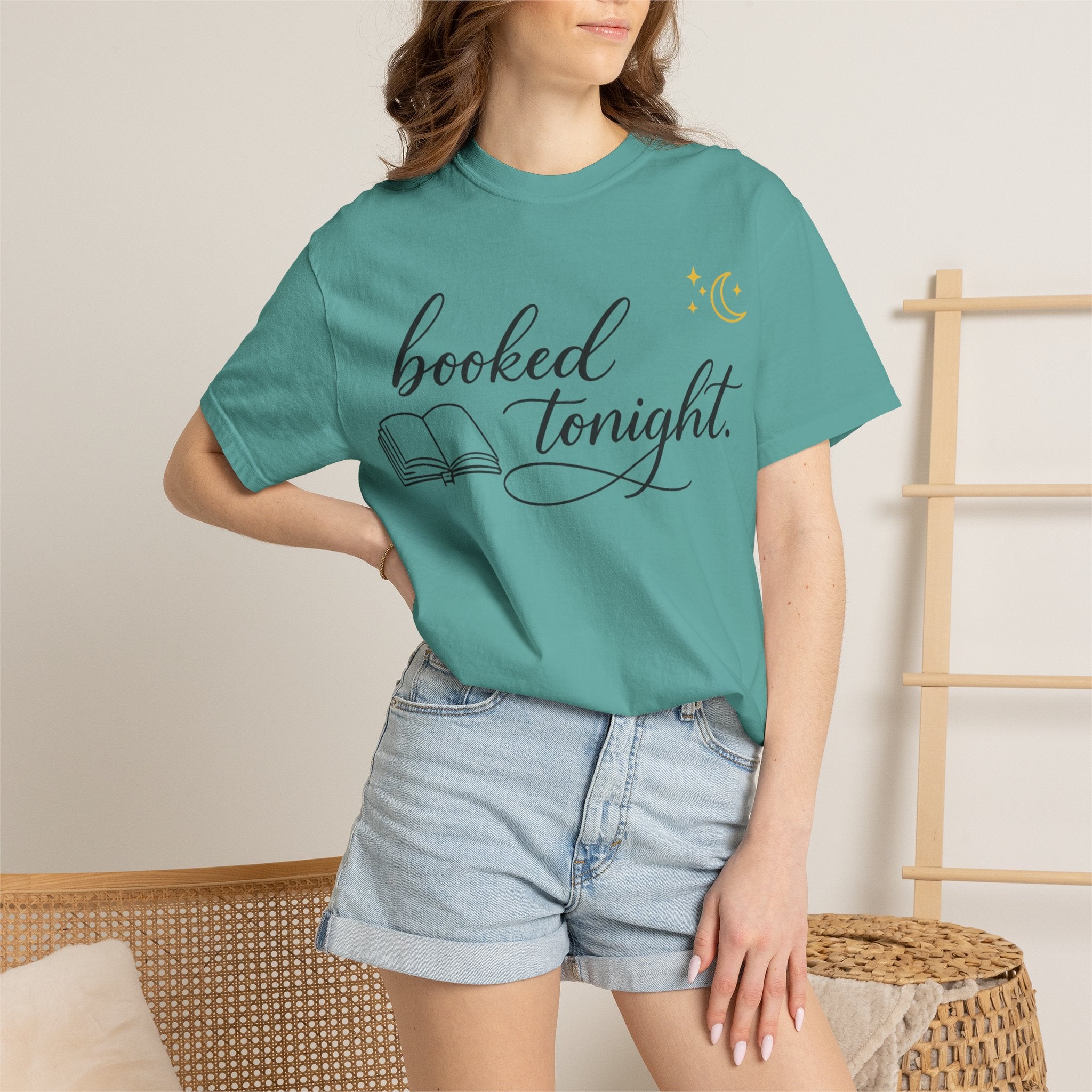 Booked Tonight T-Shirt — Cozy Reading Graphic Tee