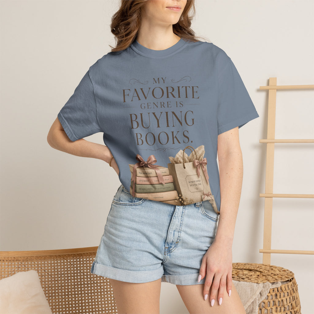 Book Lover T-Shirt — "My Favorite Genre Is Buying Books" Graphic Tee
