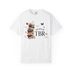 Death by TBR Book Stack T-Shirt — Reader Gift Graphic Tee