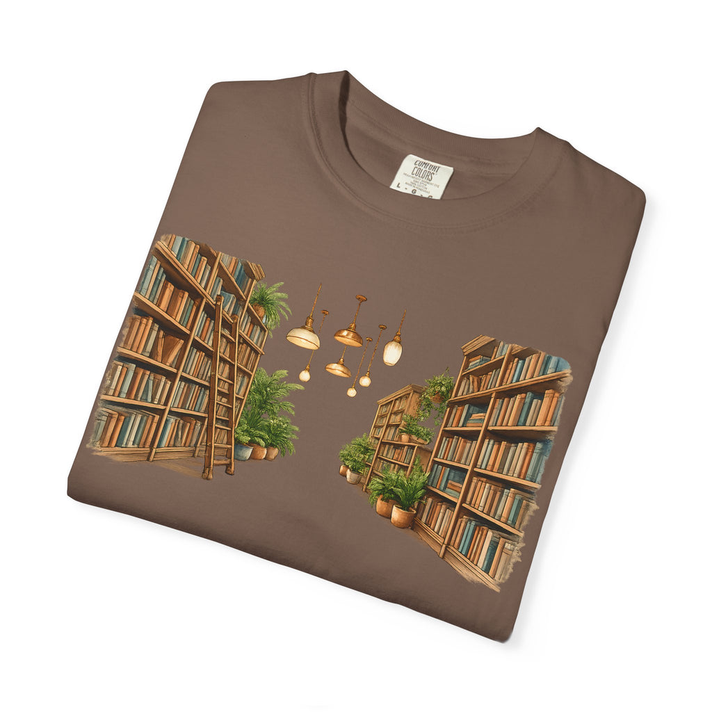 Book Nook T-Shirt — 'I Long Long Walk Down The Book Aisles' Literary Tee