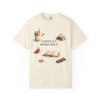 Coffee Icy, Books Spicy T-Shirt — Literary Coffee Lover Tee
