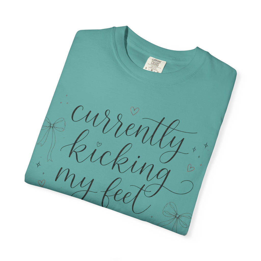 Graphic T-Shirt — “Currently Kicking My Feet Over Fictional Men” Printed Tee for Book Lovers