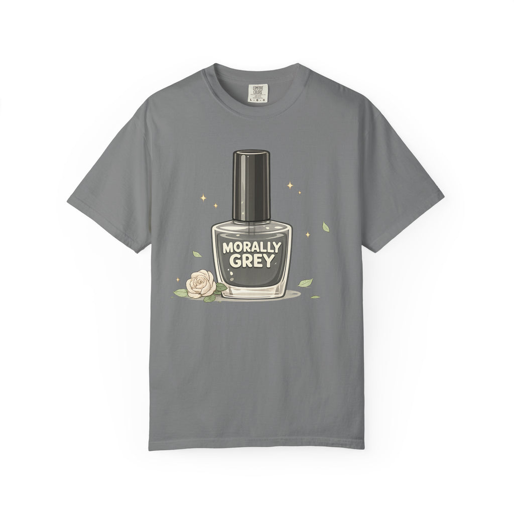 T-Shirt — 'Morally Grey' Nail Polish Graphic Tee