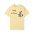 Book Lover T‑Shirt — “my tbr is longer than my lifespan” Graphic Tee