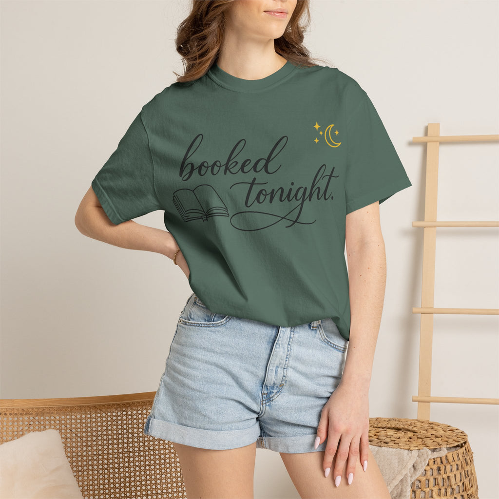 Booked Tonight T-Shirt — Cozy Reading Graphic Tee