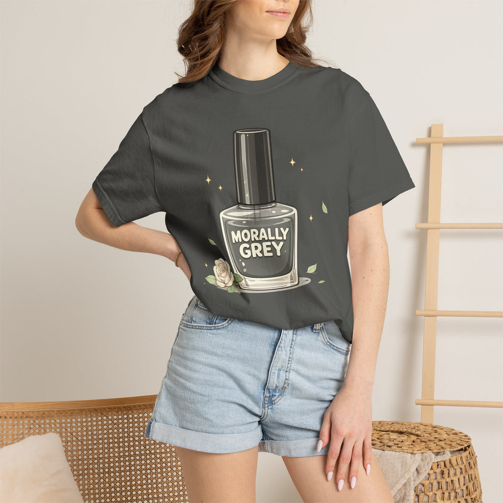 T-Shirt — 'Morally Grey' Nail Polish Graphic Tee