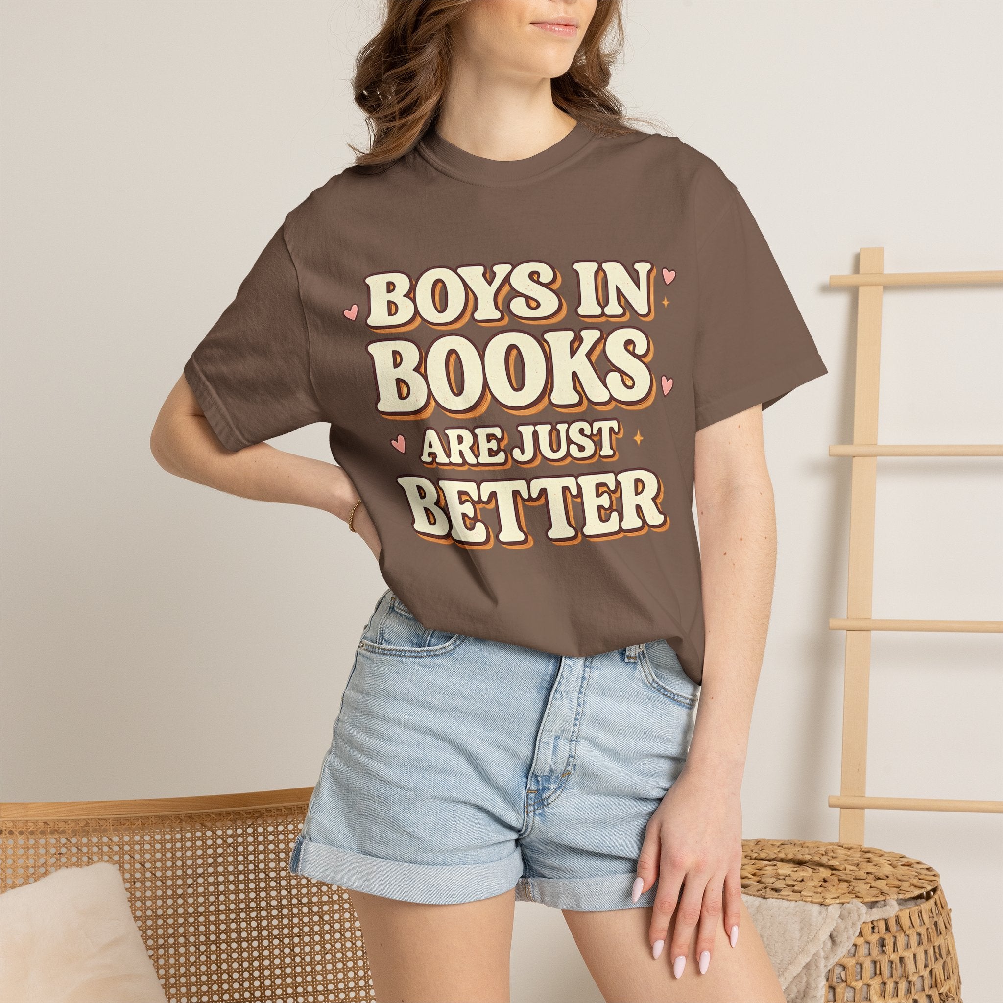 T-Shirt — "Boys in Books Are Just Better" Retro Literary Tee