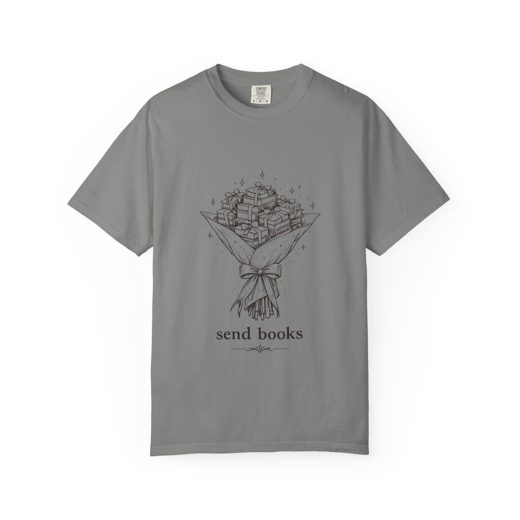 T-Shirt — “Send Books” Bouquet Graphic Tee | Literary Gift for Book Lovers