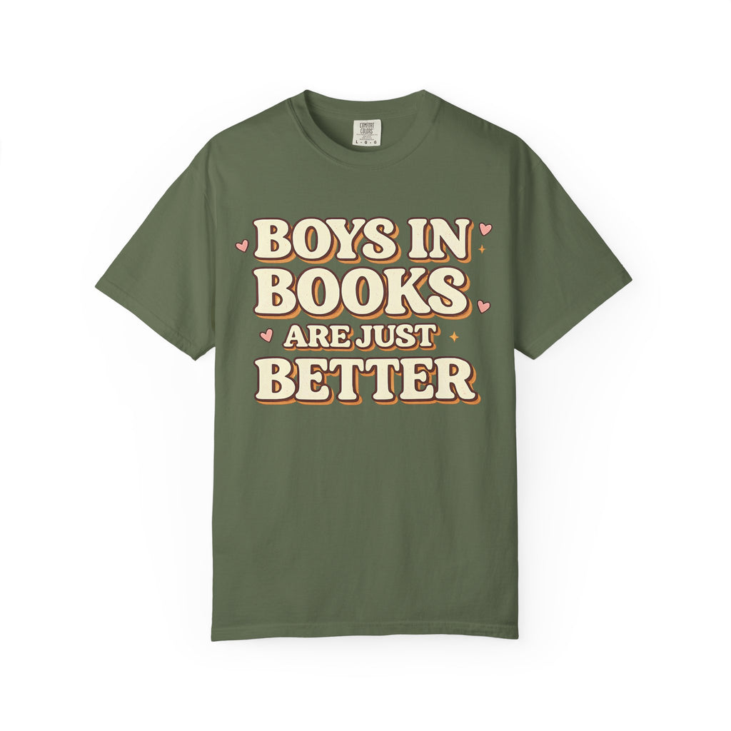 T-Shirt — "Boys in Books Are Just Better" Retro Literary Tee