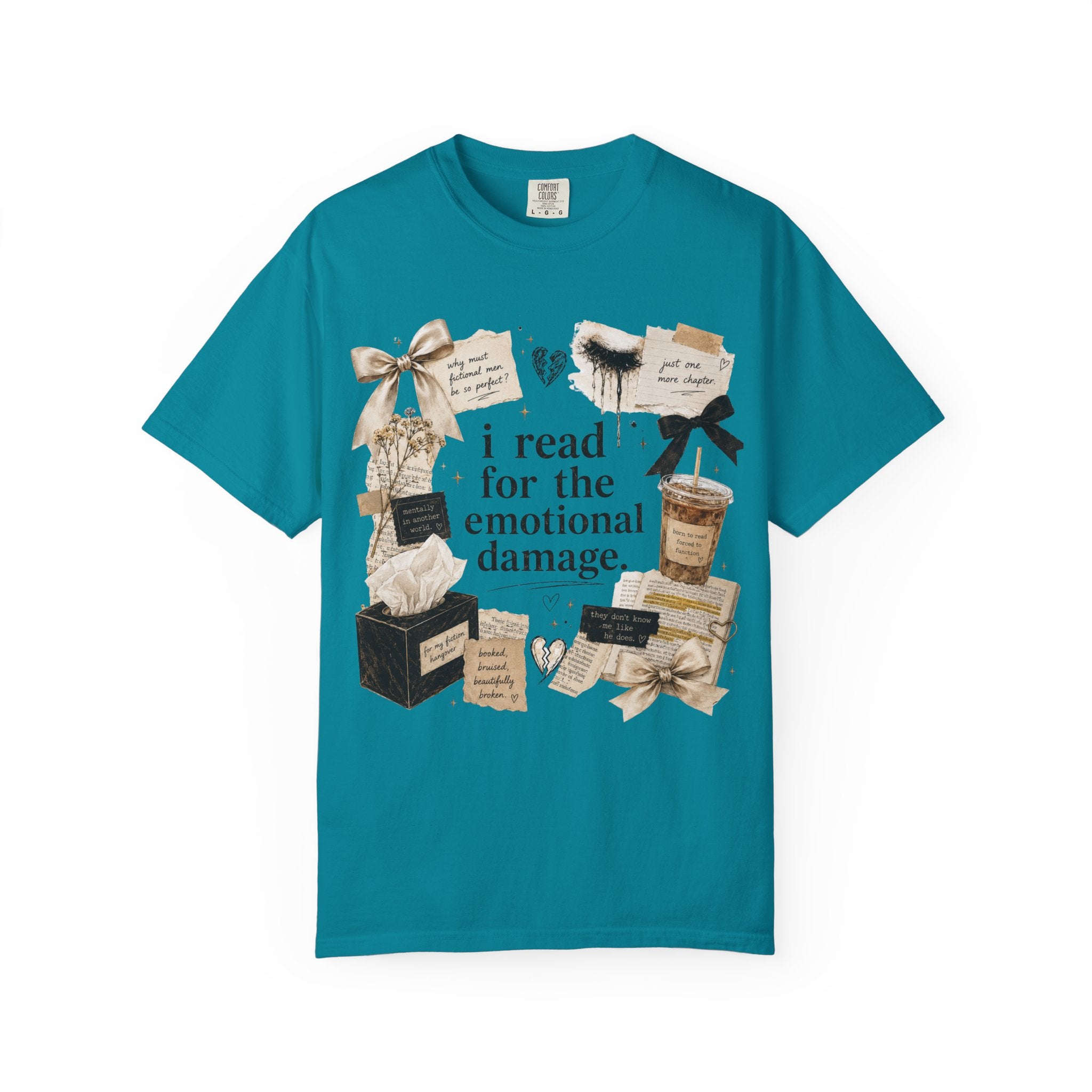 I Read For The Emotional Damage T-Shirt — Book Lover Graphic Tee