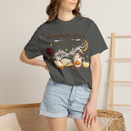 Pumpkin Spice and Plot Twists T-Shirt: Vintage Autumn Flatlay Graphic Tee
