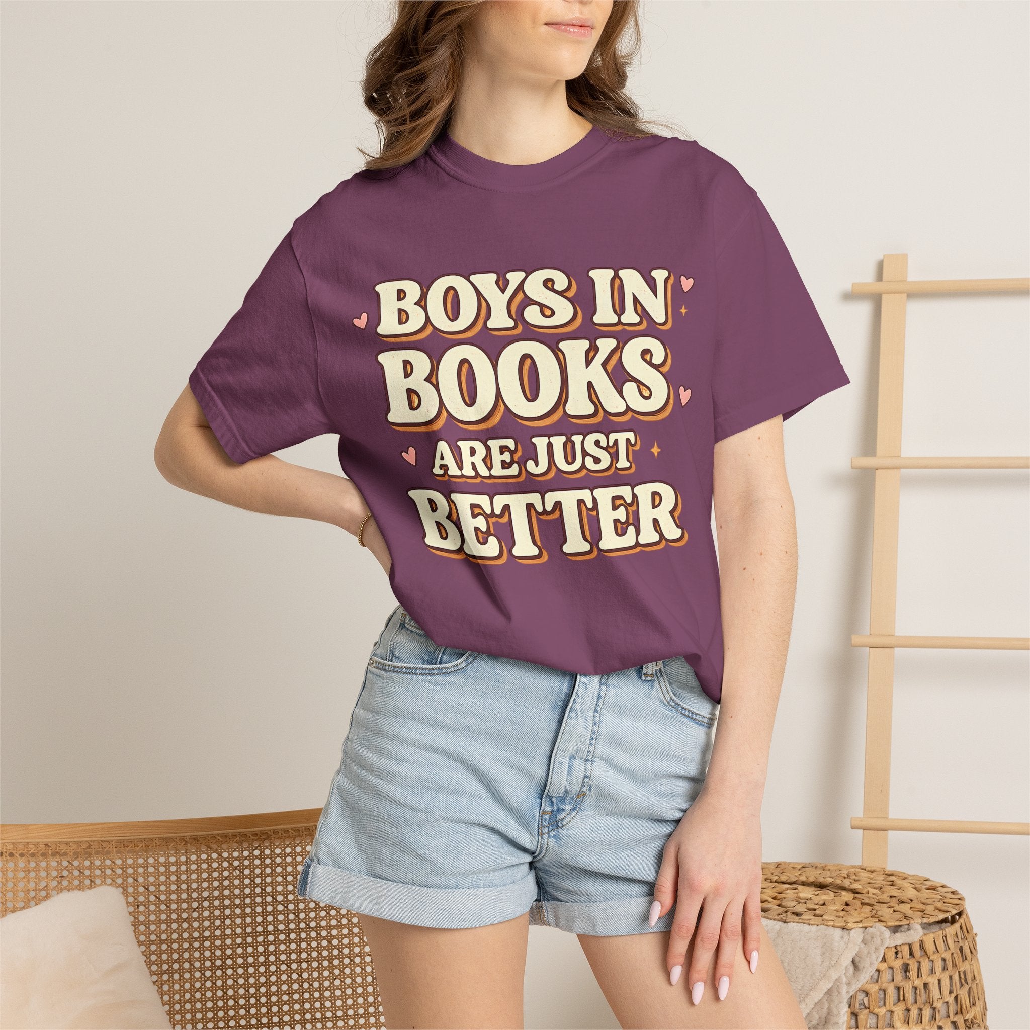 T-Shirt — "Boys in Books Are Just Better" Retro Literary Tee